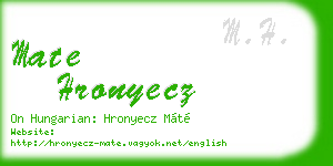mate hronyecz business card