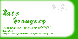 mate hronyecz business card